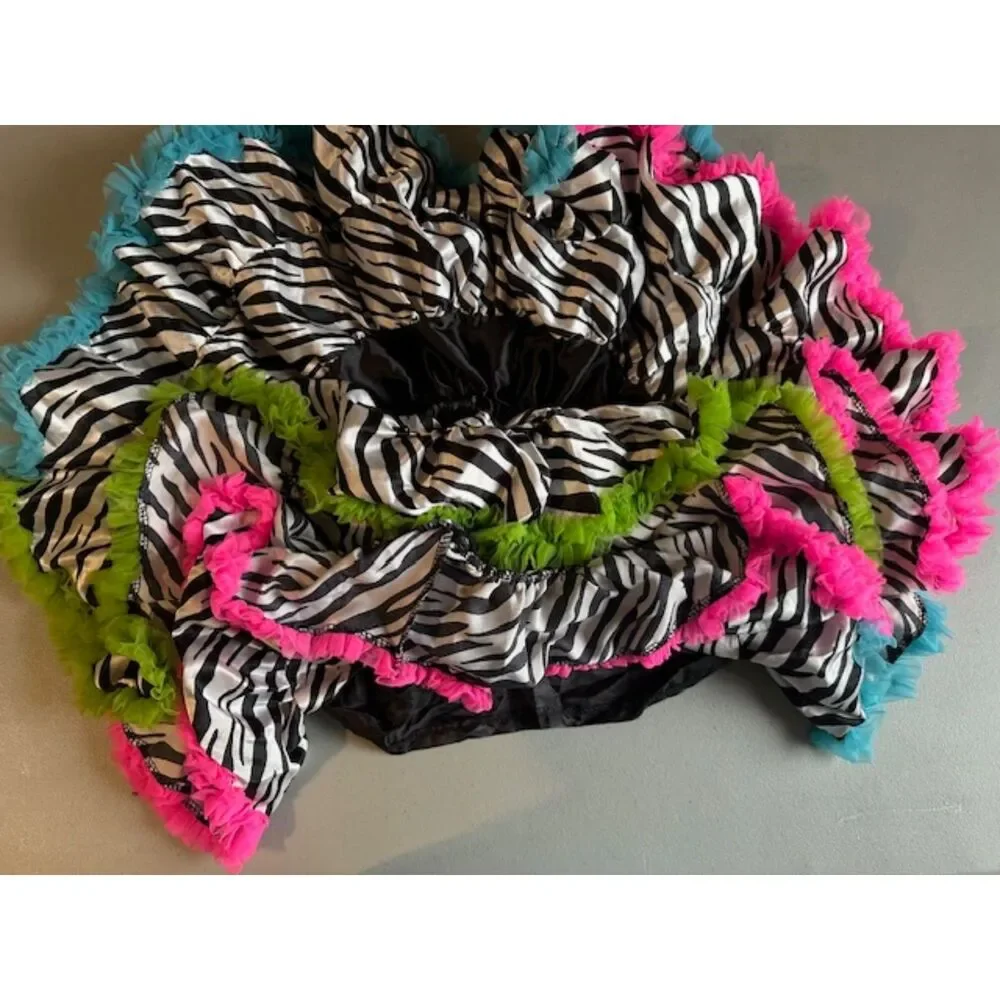 Neon and Zebra Petti Outfit   NRZ100   Size 100 4T-5T  NWT Boutique
